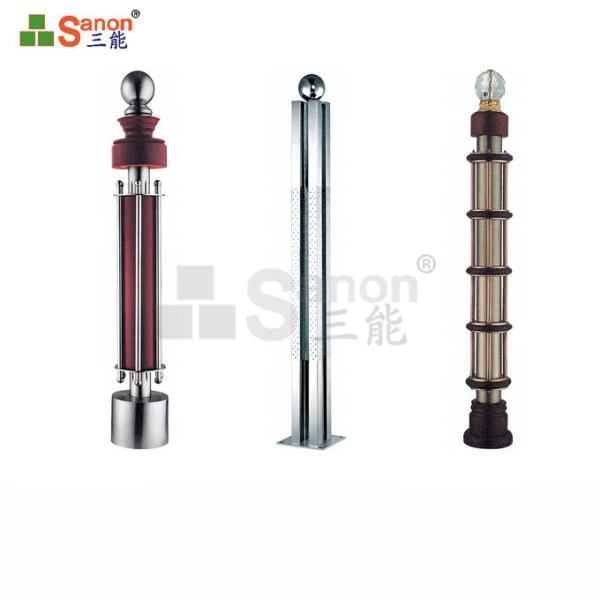 Golden Stainless Steel Guardrail Round Rectangle Railing Vertical Load Resistance