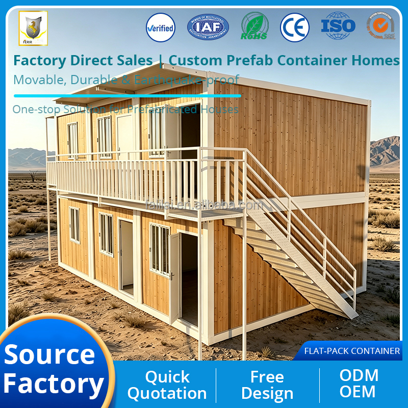 20ft Prefab Container House Flat Pack Container House Mobile Container Home Living Tiny House with Bathroom Modern Design