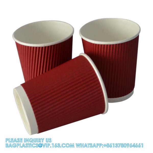 Christmas Disposable Coffee Cups 12 Oz Insulated Ripple Wall Cup With Lid, Xmas Disposable Coffee Espresso Cups