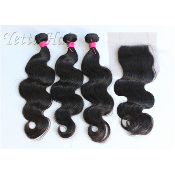 No Chemical 100% Brazilian Human Hair Extensions Wet And Wavy Weave