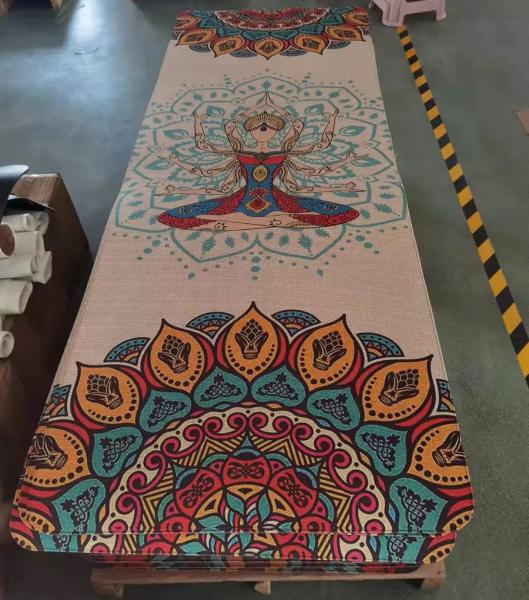 Wholesale Hot Selling Sports Grip Sustainable Eco Friendly Natural Rubber Jute Printed Yoga Mat