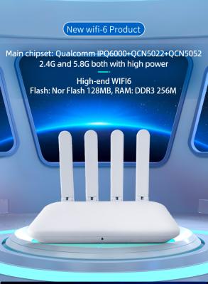 OpenWRT System 1800Mbps Mesh Wifi 6 Router 802.11AX Wifi 128MB Flash 10 / 100 / 1000Mbps
