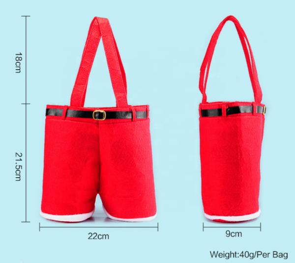 Portable Felt Santa Claus Pants Jumpsuit Wine Bag 39.5*22cm