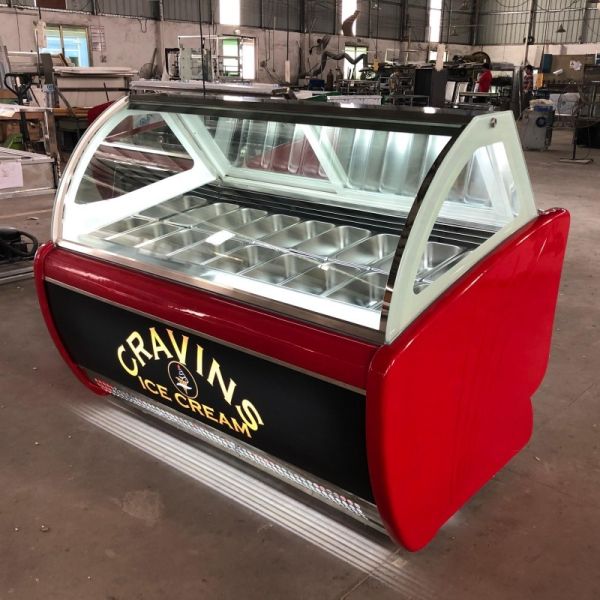 Gelato Ice Cream Display Freezer Anti Fog 1550x1030x1250mm