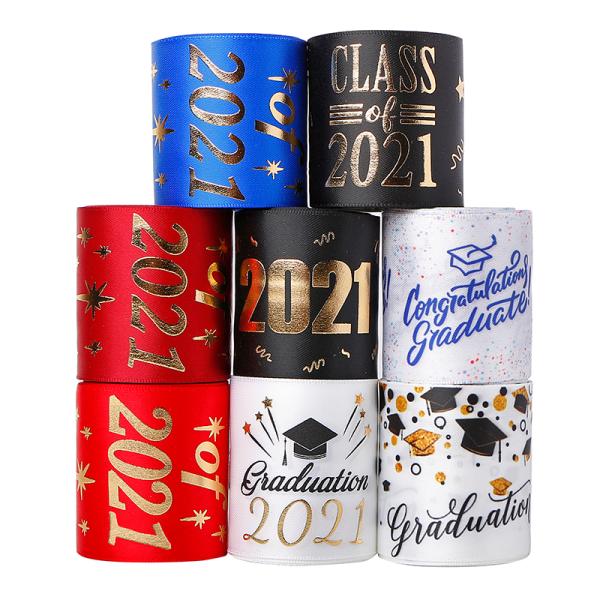 MSD Graduation Hat Pattern 25mm Satin Ribbon Must-Have for Graduation Party Decor
