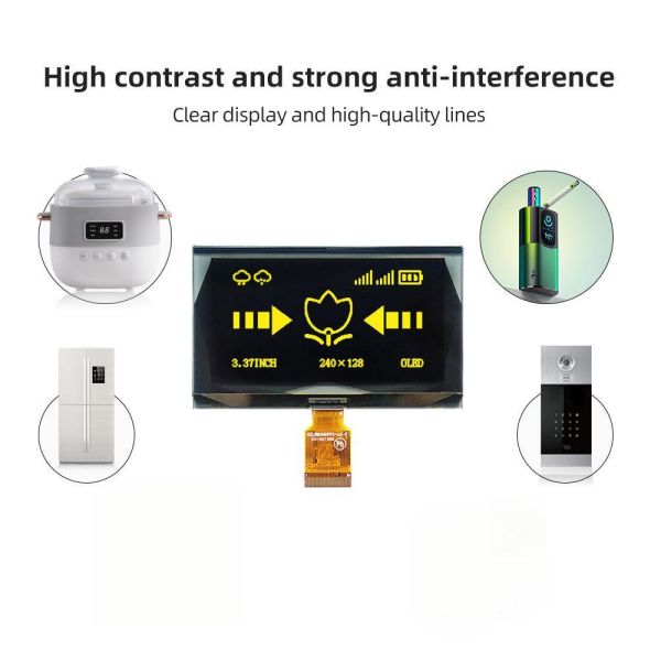 3.37 Inch OLED Display Module with 240x128 Resolution and Serial Interface