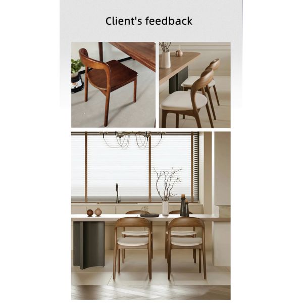 Light Luxury Solid Wood Dining Chair for Dining Room Restaurant Commercial Furniture Dining Chair Wooden Leisure Chair for Home