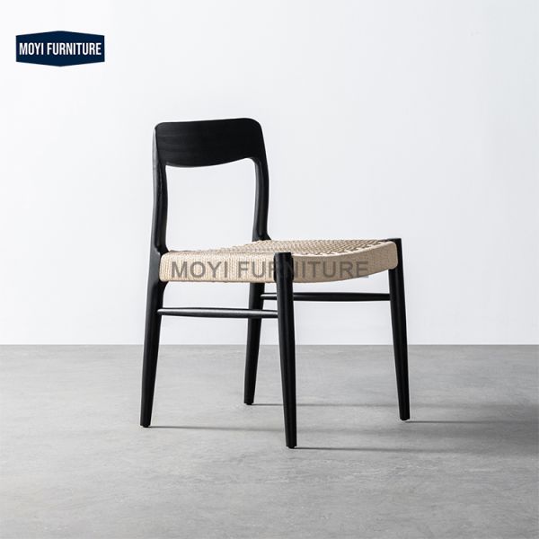 Solid Oak Dining Chair with Rope Design Modern and Traditional Home Furniture for Kitchen Hotel and School for Home Use
