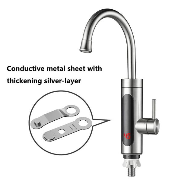 Kitchen Instant Electric Water Heater Tap 304 Stainless Steel Material 3s Fast Heating