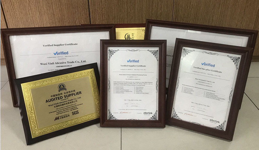 Wuxi Yinli Abrasive Trade Co., Ltd. Сертификации