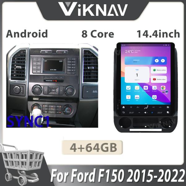 Viknav Car Radio For Ford F150 (2015-2022) 14.5 inch Upgrade Android Auto Audio MultimediaPlayer GPS Touch Screen