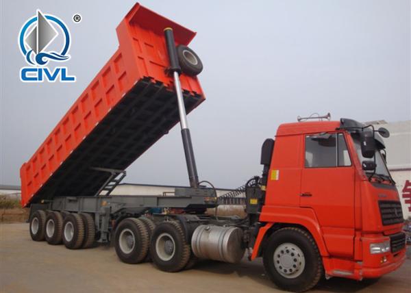 Carbon Steel Hydraulic Lifting 40 Ton Grapple 3 Axle Tipper Trailer  Dump Semi Trailer