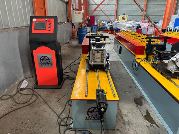 Omega profile roof batten roll forming machine in Egypt Top hat roll forming machine Raw material: Galvanized steel