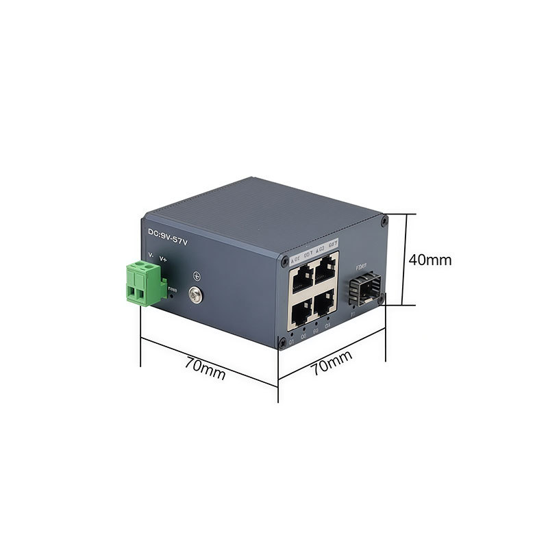 Mini Industrial Gigabit Ethernet Switch 1 SFP Fiber 4 RJ45 Ports 1000Mbps Network Switch
