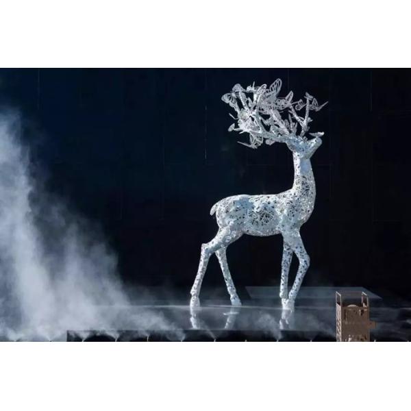 Metal Outdoor Deer Sculptures Public Art Decorative For Shop