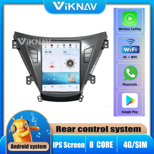 Для 2012-2015 Hyundai Elantra 10,4 дюйма 8 ядро стерео навигация GPS мультимедийный DVD-плеер беспроводной Carplay 4G BT