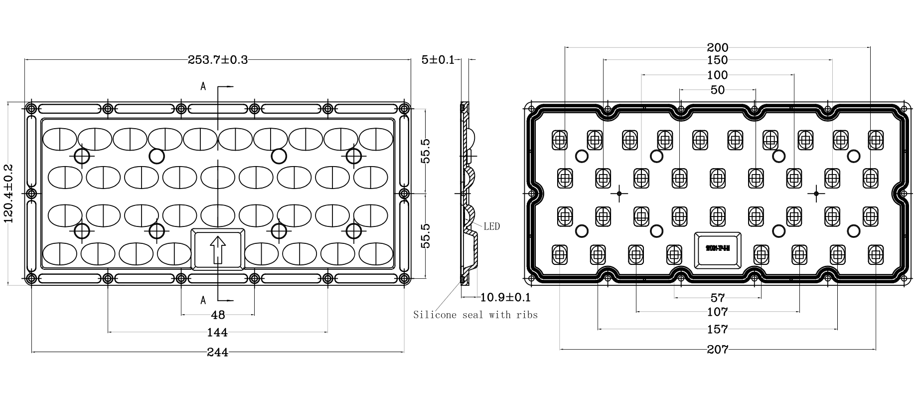 PCB модуля уличного света СИД степени 151x81 ПЕЧАТАЕТ II-M SMD3030