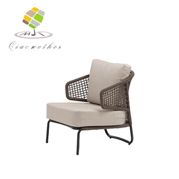 Design moderne de luxe canapé d'aluminium extérieur fauteuil de jardin en rotin