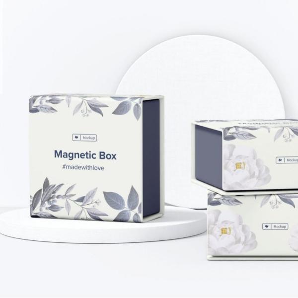 Boîte à cadeaux magnétique à deux côtés, estampage à chaud, bijoux personnalisés, parfums, boîte à cadeaux