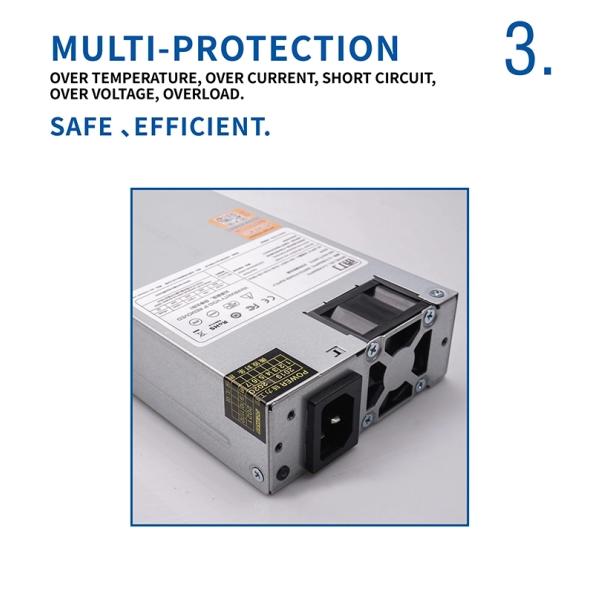 100-240V AC Input DC Output Switch PSU With Active PFC 1U 600W Power Supply For Servers