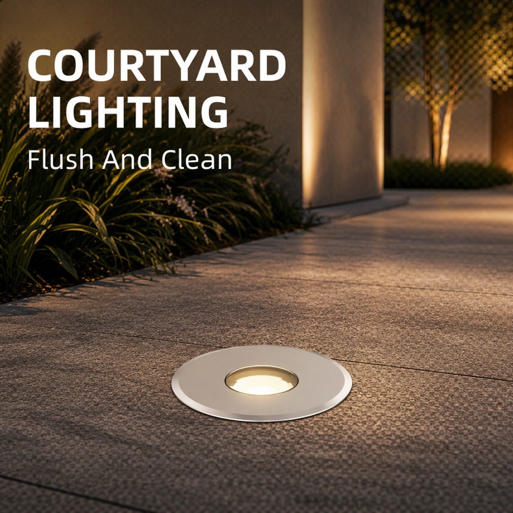 5W Low Profile In Ground Spot Light Ultra Slim 43mm Recessed Ground Lights DC24V MB100