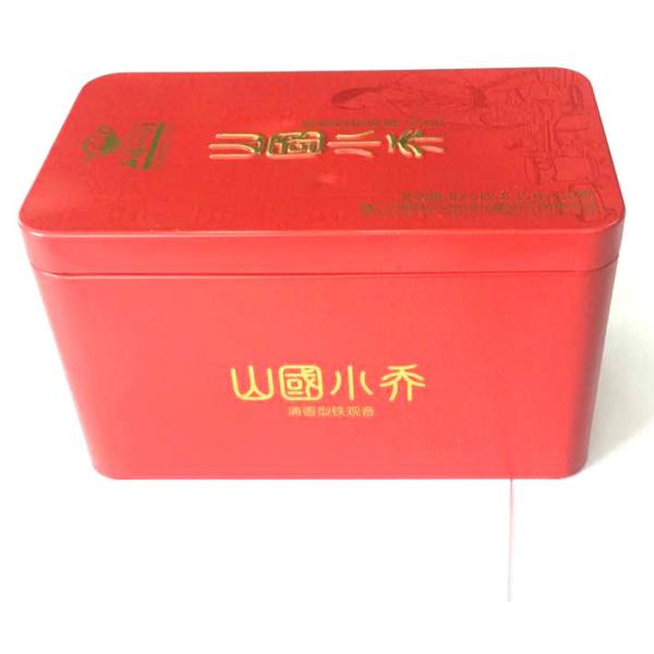 DADI Custom Design Rectangular Tea Tin Box with Embossing Effect Rt5 in Tin Material