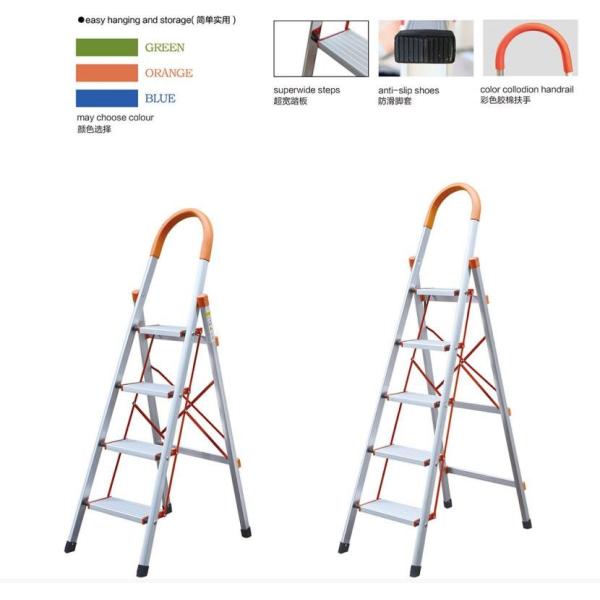 Foldable En131 1.0mm 6063A Aluminum 5 Step Ladder