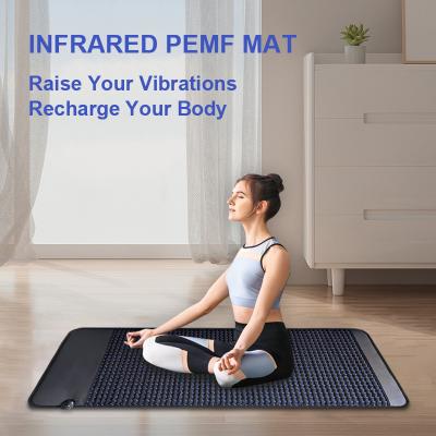 Blue Embroidery 190*80cm PEMF Mat with White and Black Crystals for Gyms
