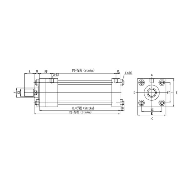 Цилиндр Watertight двери корабля гидравлический