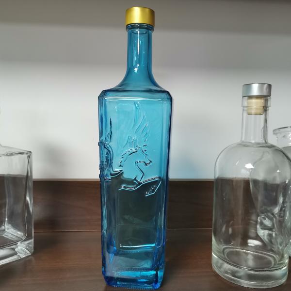 500 мл 750 мл 700 мл 1 л Прозрачная голубая небесная океанская цветная стеклянная бутылка
