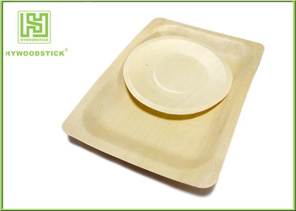 7 Inch Disposable Wooden Plates For Restaurant Use Fresh Fruit Tray 400pcs / Ctn