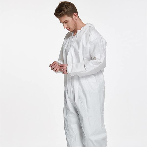 Waterproof Disposable Impervious Coverall Non Woven Workwear Overall PPE Set Suit With Taped Seam
