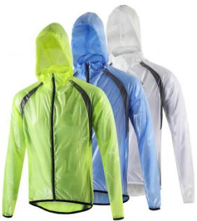 Plain Dyed Warm Raincoat With Hood , Long Sleeve Lightweight Waterproof Jacket