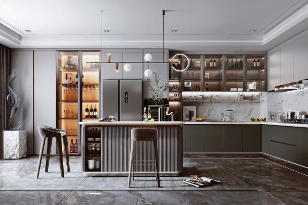 Armário de cozinha moderno Armário de cozinha modular inteligente para móveis domésticos