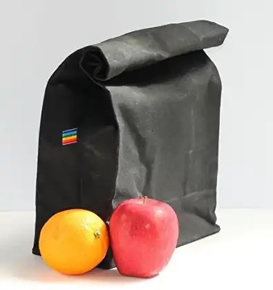 Custom printed high quality 10oz 12oz 16oz insulated washable waxed canvas reusable lunch bag with aluminium foil