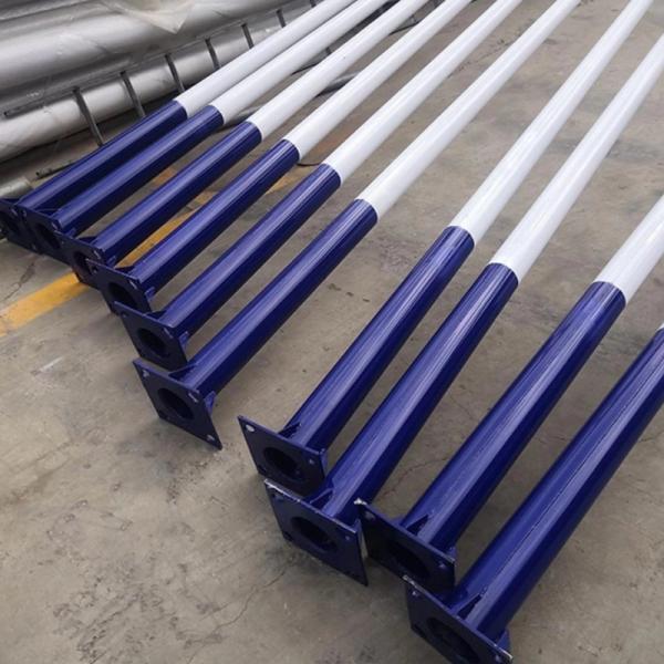 Solar Power LED Q235B Galvanised Street Light Pole For Public Security CCTV