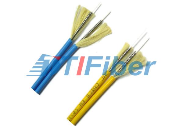 Single Mode Fiber Optic Cable , Armored Fiber Cable Indoor With LSZH / Steel Tube
