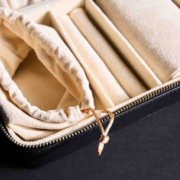 Custom Luxury Leather Jewelry Boxes Organizer Zipper Jewelry Travel Case For Women