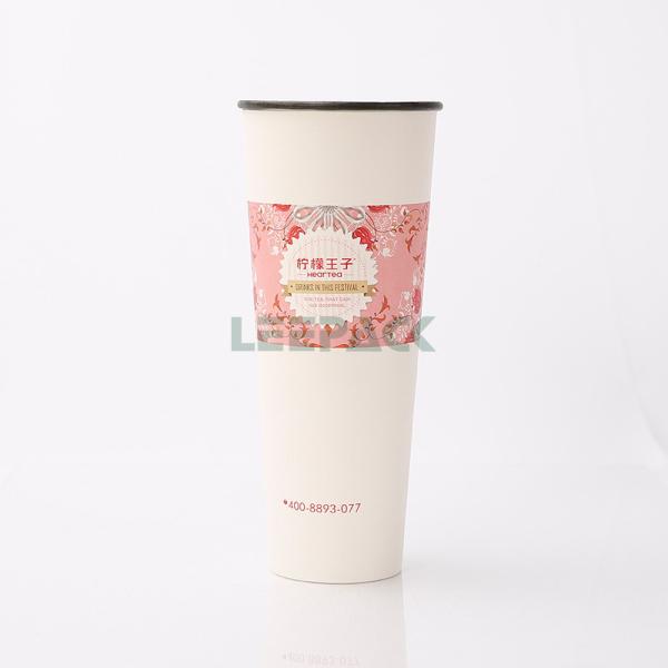 32oz super big single wall hot paper cup disposable milk tea paper cups can be made into blind boxes