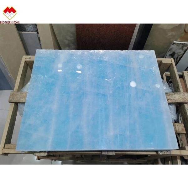 Modern Floor Revolution Translucent Blue Jade Onyx Stone Tiles for Wall and Floor