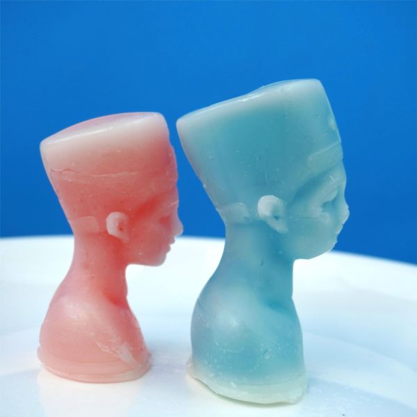 Wholesale Nefertiti Bust Shaped Wax Bottle Candy Ancient Egyptian Queen Portrait Novelty Liquid Filled Candy