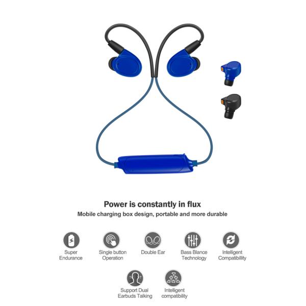 Touch Control 95db Neckband Bluetooth Earphones With Mobile Charging Box