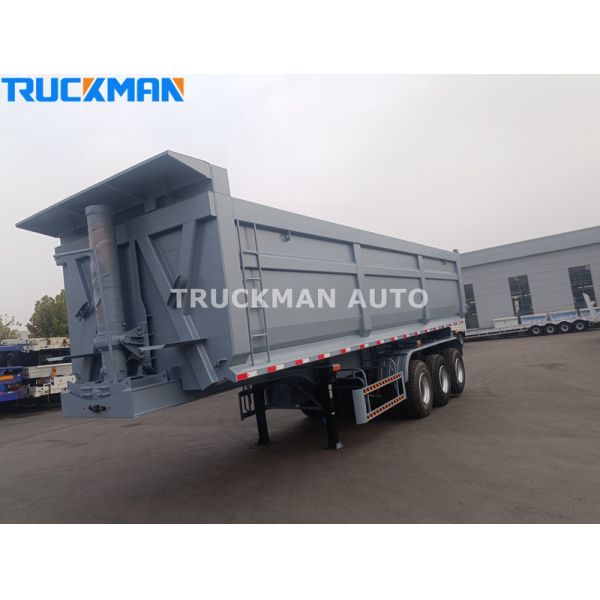 Durable 3 Axle 50 Tons U Shaped Cargo Body Dump Semi Trailer For Guyana