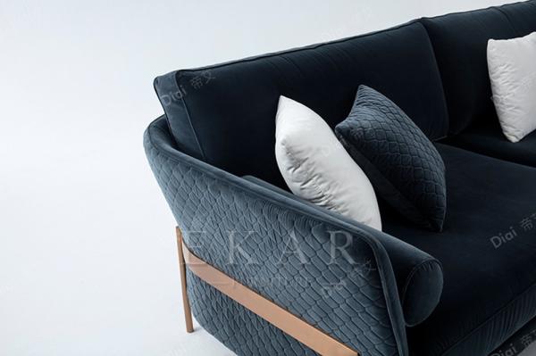 Modern Home Furniture  Metal Frame L Shaped Corner Velvet Sectional Sofa