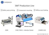 Cadeia de fabricação pequena impressora do PWB 3040 do estêncil, máquina de CHMT36VA Smt, forno de 420 Reflow