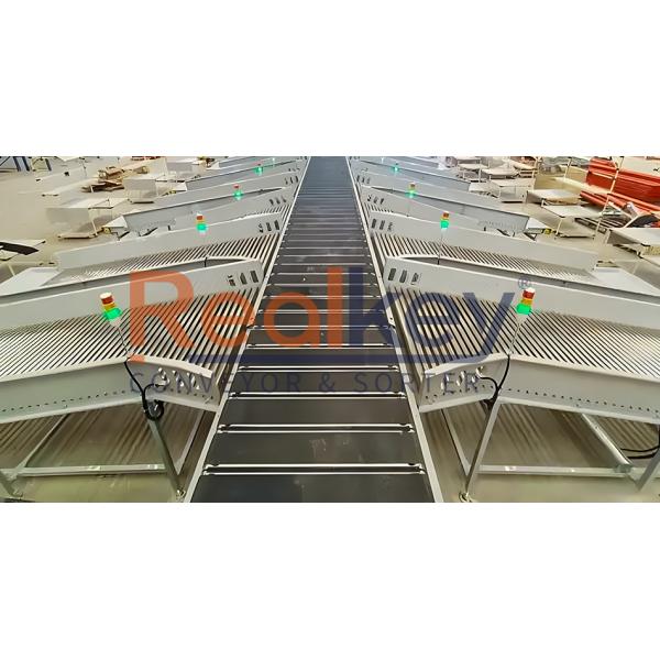 Metal Narrow Belt Sorter Sorted Foam Boxes / Woven Bags / Flexible Packages