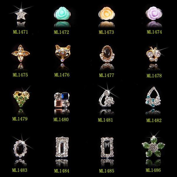 Rhinestones Nail Charms Flower Nail Art Decoration Nail Supplies Accessories ML1471-1486