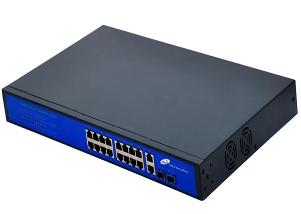 Interruptor do ponto de entrada do gigabit de 16 portos com 16 portos do ponto de entrada e 2 ethernet e 2 portos de SFP