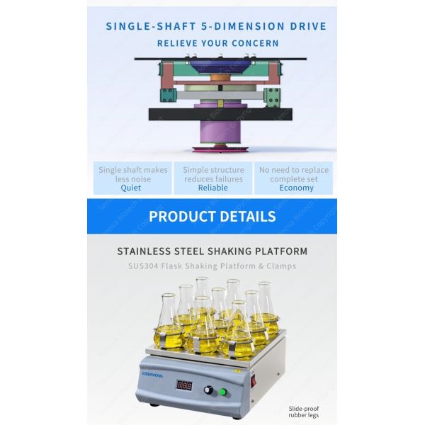 250mlx9 Benchtop Orbital Laboratory Shaker DBS-601