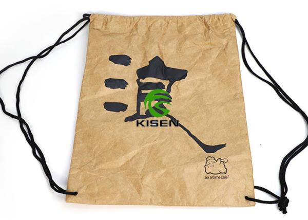 Durable Tyvek Tote Bag With Drawstring , Waterproof Brown Tyvek Paper Bags